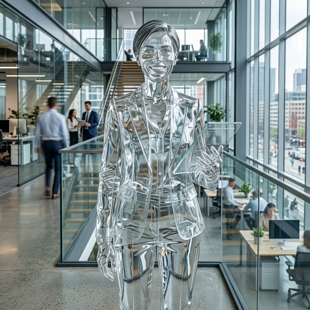 Professional with clear glass transparency effect